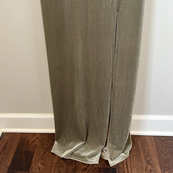 Jenny Yoo Collection for Anthropologie Mara Sage Velour Maxi Dress Women's 12 - Picture 14 of 16